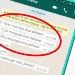 پیام های حذف شده واتساپ